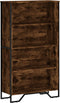 vidaXL - Boekenkast - 80x31x137,5 - cm - bewerkt - hout - gerookt - eikenkleurig