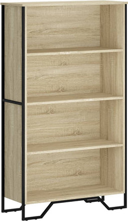 vidaXL - Boekenkast - 80x31x137,5 - cm - bewerkt - hout - sonoma - eikenkleurig