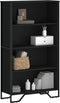 vidaXL - Boekenkast - 80x31x137,5 - cm - bewerkt - hout - zwart