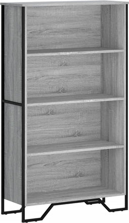 vidaXL - Boekenkast - 80x31x137,5cm - bewerkt - hout - grijs - sonoma - eikenkleurig