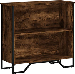 vidaXL - Boekenkast - 80x31x74,5 - cm - bewerkt - hout - gerookt - eikenkleurig