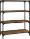 vidaXL - Boekenkast - 80x33x100 - cm - bewerkt - hout - en - staal - bruineikenkleur