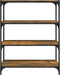 vidaXL - Boekenkast - 80x33x100 - cm - bewerkt - hout - en - staal - gerookt - eiken