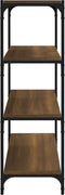 vidaXL - Boekenkast - 80x33x100 - cm - bewerkt - hout - en - staal - bruineikenkleur