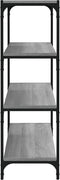 vidaXL - Boekenkast - 80x33x100 - cm - hout - en - staal - grijs - sonoma - eikenkleur