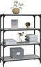 vidaXL - Boekenkast - 80x33x100 - cm - hout - en - staal - grijs - sonoma - eikenkleur