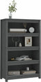 vidaXL - Boekenkast - 80x35x126 - cm - massief - grenenhout - grijs