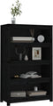 vidaXL - Boekenkast - 80x35x126 - cm - massief - grenenhout - zwart
