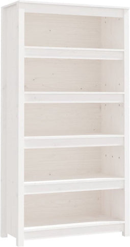 vidaXL - Boekenkast - 80x35x154 - cm - massief - grenenhout - wit