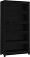 vidaXL - Boekenkast - 80x35x154 - cm - massief - grenenhout - zwart