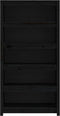 vidaXL - Boekenkast - 80x35x154 - cm - massief - grenenhout - zwart