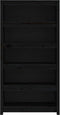 vidaXL - Boekenkast - 80x35x154 - cm - massief - grenenhout - zwart