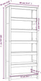 vidaXL - Boekenkast - 80x35x183 - cm - massief - grenenhout - grijs