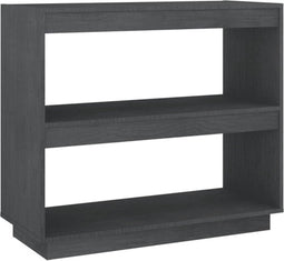 vidaXL - Boekenkast - 80x35x71 - cm - massief - grenenhout - grijs