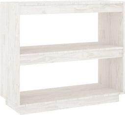 vidaXL - Boekenkast - 80x35x71 - cm - massief - grenenhout - wit