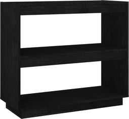 vidaXL - Boekenkast - 80x35x71 - cm - massief - grenenhout - zwart