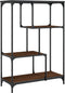 vidaXL - Boekenkast - 81x36x115 - cm - bewerkt - hout - en - staal - bruin - eikenkleur