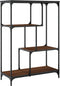 vidaXL - Boekenkast - 81x36x115 - cm - bewerkt - hout - en - staal - bruin - eikenkleur
