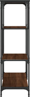 vidaXL - Boekenkast - 81x36x115 - cm - bewerkt - hout - en - staal - bruin - eikenkleur