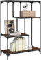 vidaXL - Boekenkast - 81x36x115 - cm - bewerkt - hout - en - staal - bruin - eikenkleur