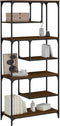 vidaXL - Boekenkast - 81x36x176 - cm - bewerkt - hout - bruin - eikenkleur