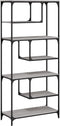 vidaXL - Boekenkast - 81x36x176 - cm - bewerkt - hout - grijs - sonoma - eikenkleurig