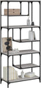 vidaXL - Boekenkast - 81x36x176 - cm - bewerkt - hout - grijs - sonoma - eikenkleurig