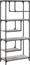vidaXL - Boekenkast - 81x36x176 - cm - bewerkt - hout - grijs - sonoma - eikenkleurig