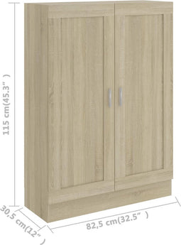 vidaXL - Boekenkast - 82,5x30,5x115 - cm - bewerlt - hout - sonoma - eikenkleurig