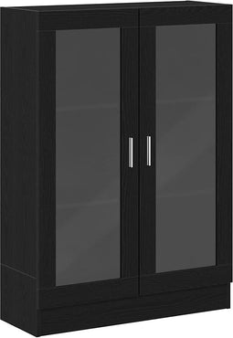 vidaXL - Boekenkast - 82,5x30,5x115 - cm - spaanplaat - zwart - eikenkleurig