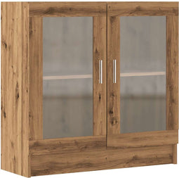 vidaXL - Boekenkast - 82,5x30,5x80 - cm - bewerkt - hout - artisanaal - eikenkleurig