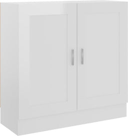 vidaXL - Boekenkast - 82,5x30,5x80 - cm - bewerkt - hout - hoogglans - wit