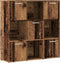 vidaXL - Boekenkast - 90x28x90 - cm - bewerkt - hout - oud - houtkleurig