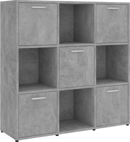 vidaXL - Boekenkast - 90x30x90 - cm - bewerkt - hout - betongrijs