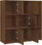 vidaXL - Boekenkast - 90x30x90 - cm - bewerkt - hout - bruin - eikenkleur