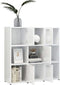 vidaXL - Boekenkast - 90x30x90 - cm - bewerkt - hout - hoogglans - wit