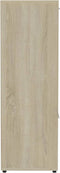 vidaXL - Boekenkast - 90x30x90 - cm - bewerkt - hout - wit - en - sonoma - eikenkleurig