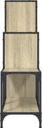 vidaXL - Boekenkast - 92x30x102 - cm - bewerkt - hout - en - metaal - sonoma - eiken