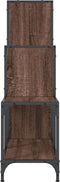 vidaXL - Boekenkast - 92x30x102 - cm - bewerkt - hout - en - metaal - bruin - eiken