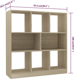vidaXL - Boekenkast - 97,5x29,5x100 - cm - bewerkt - hout - sonoma - eikenkleurig