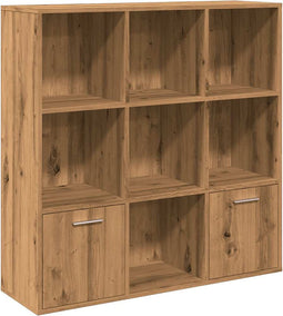 vidaXL - Boekenkast - 98x29x97,5 - cm - bewerkt - hout - artisanaal - eikenkleur