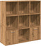 vidaXL - Boekenkast - 98x29x97,5 - cm - bewerkt - hout - artisanaal - eikenkleur