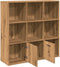 vidaXL - Boekenkast - 98x29x97,5 - cm - bewerkt - hout - artisanaal - eikenkleur