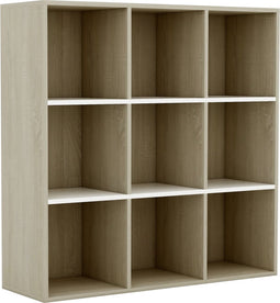 vidaXL - Boekenkast - 98x29x97,5cm - bewerkt - hout - wit - en - sonoma - eikenkleurig