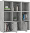 vidaXL - Boekenkast - 98x30x98 - cm - bewerkt - hout - betongrijs