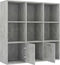 vidaXL - Boekenkast - 98x30x98 - cm - bewerkt - hout - betongrijs