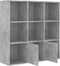 vidaXL - Boekenkast - 98x30x98 - cm - bewerkt - hout - betongrijs