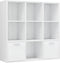 vidaXL - Boekenkast - 98x30x98 - cm - bewerkt - hout - hoogglans - wit