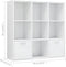 vidaXL - Boekenkast - 98x30x98 - cm - bewerkt - hout - hoogglans - wit