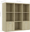 vidaXL - Boekenkast - 98x30x98 - cm - bewerkt - hout - sonoma - eikenkleurig
